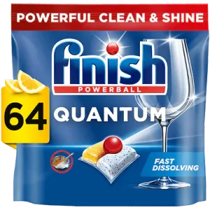 Finish Quantum Dishwasher Detergent 64 Tablets Lemon